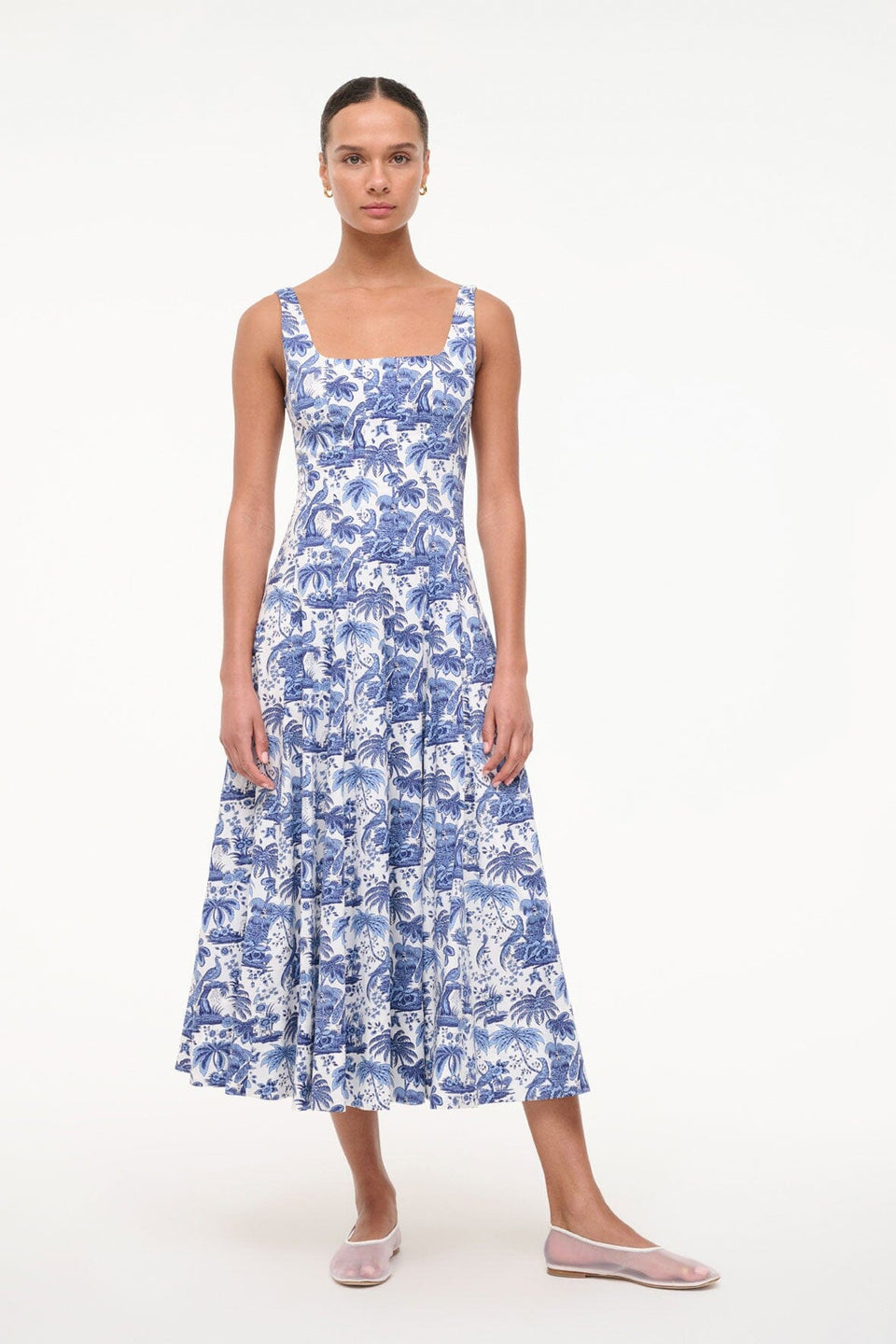 WELLS DRESS BLUE TOILE