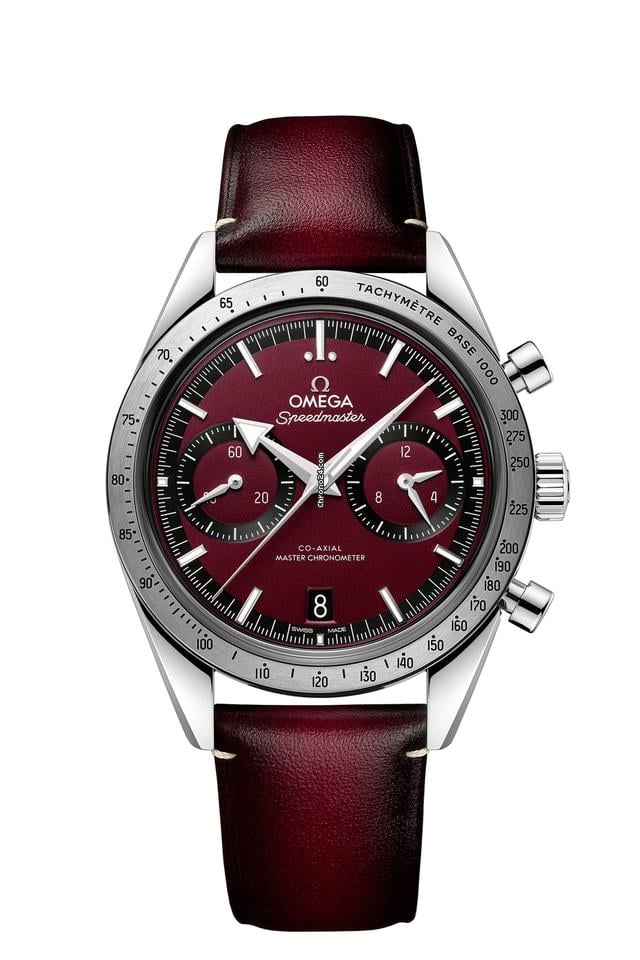 Omega Speedmaster '57 Co-Axial Master Chronometer Chrono Burgundy NEW UNWORN 332.12.41.51.11.001