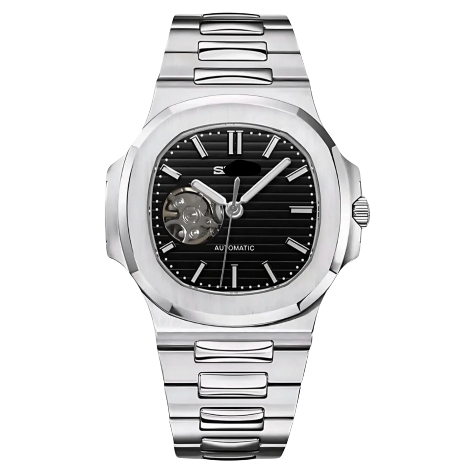 SEIKO MOD NAUTILUS OPEN HEART BLACK