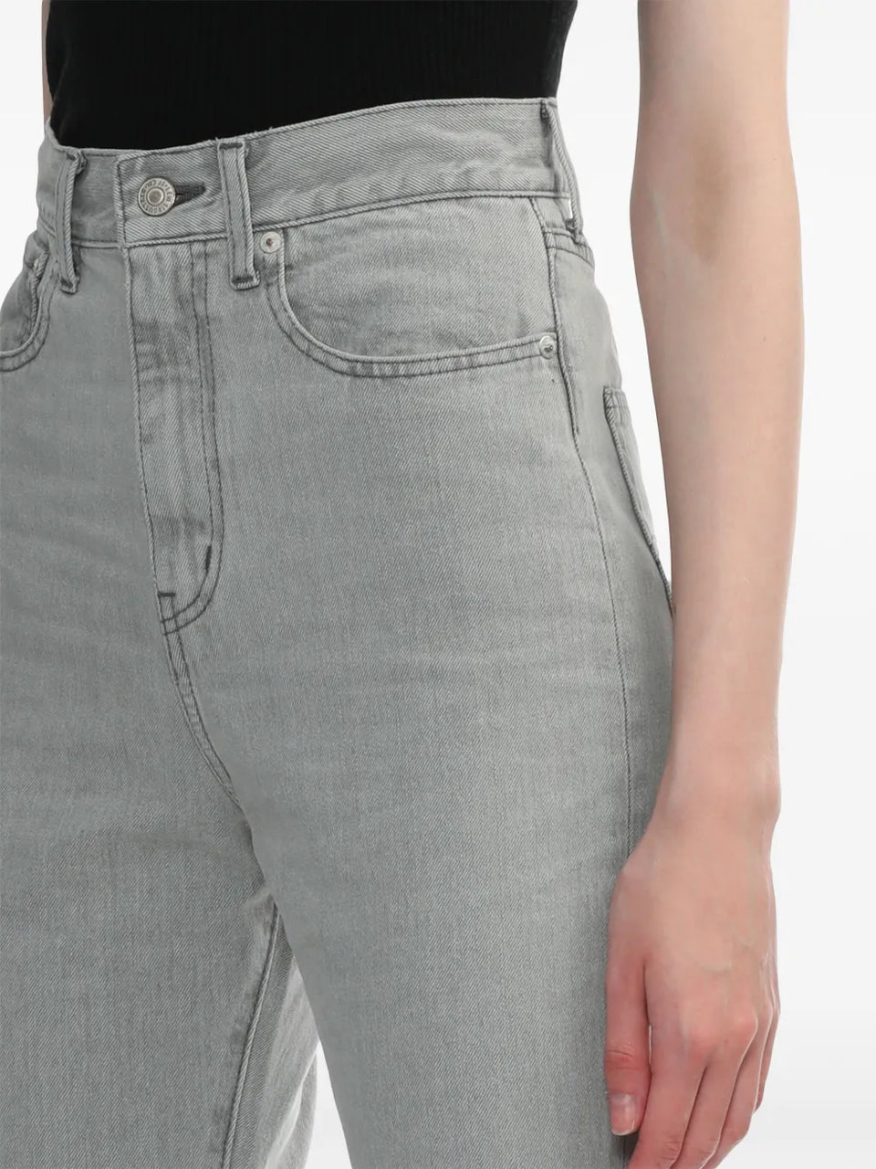 distressed flared jeans