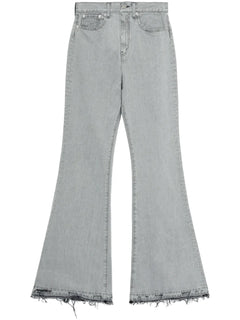 distressed flared jeans