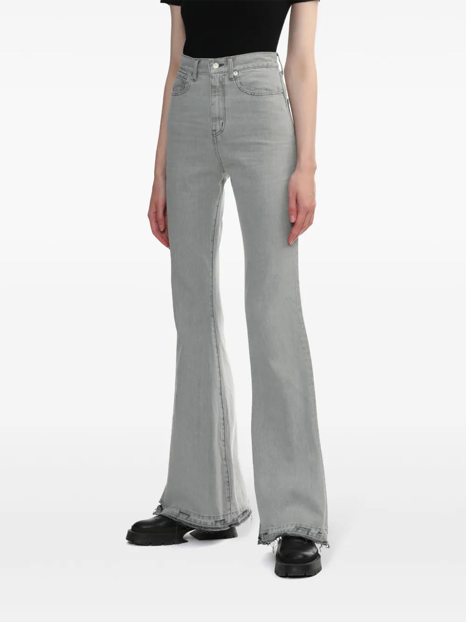 distressed flared jeans