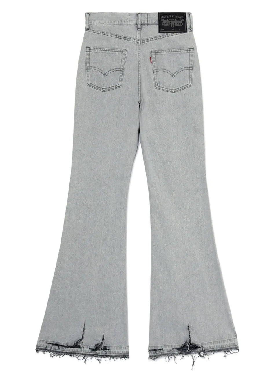 distressed flared jeans