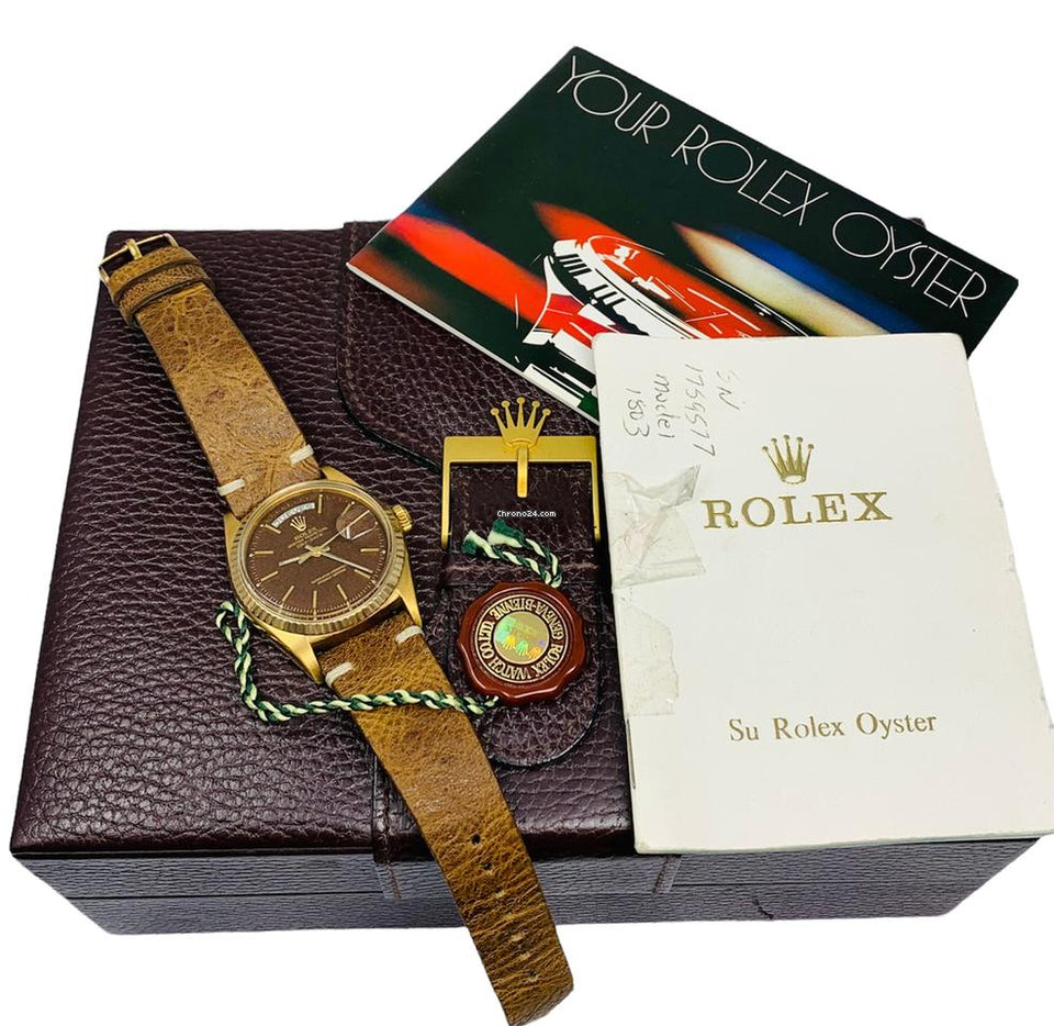 Rolex | Day-Date | 1803 | Yellow gold | 36 mm | Brown | Automatic