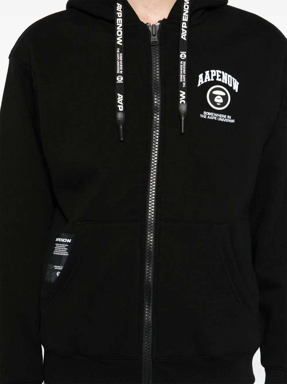 logo-patch hooded jacket