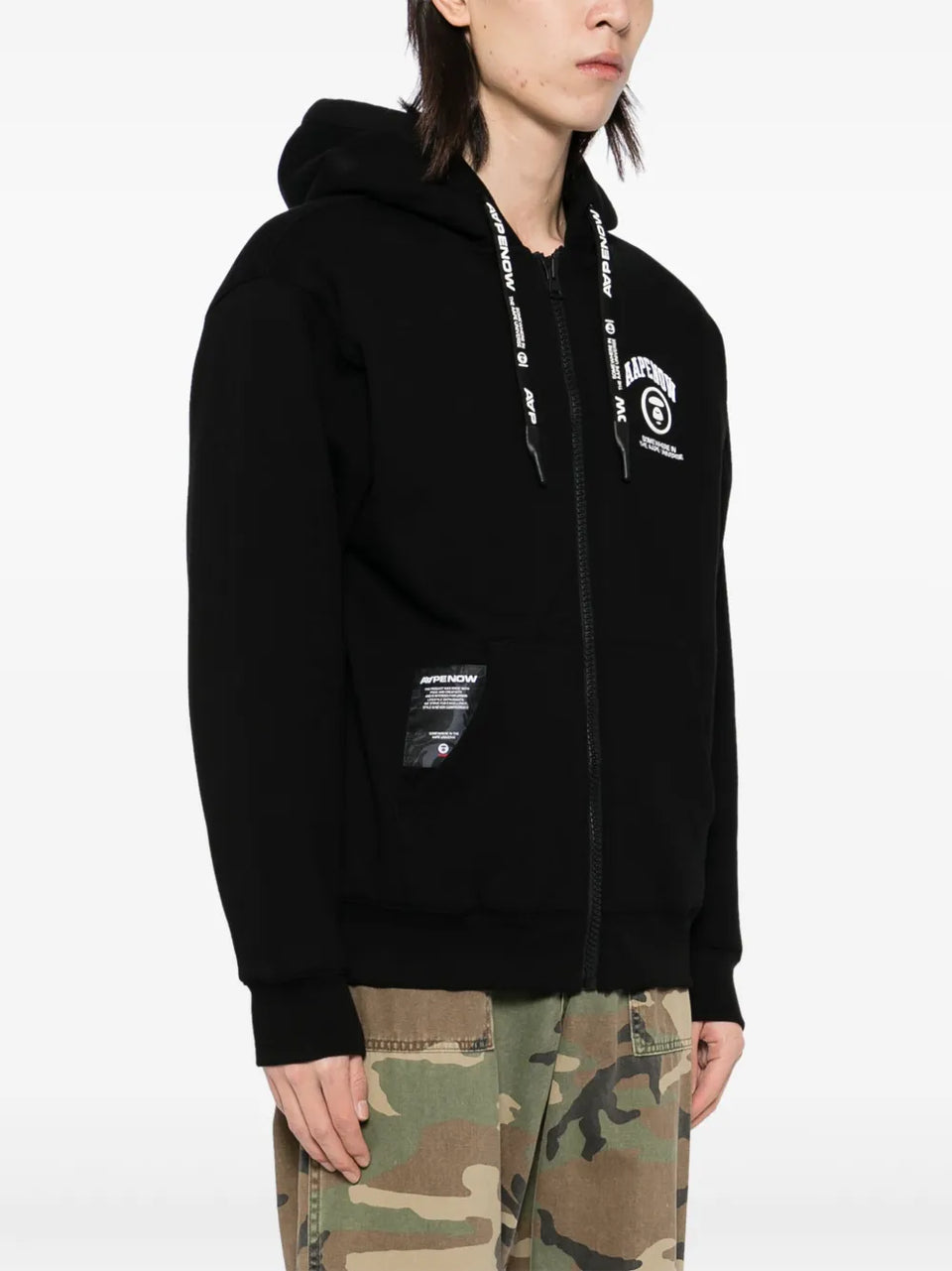 logo-patch hooded jacket