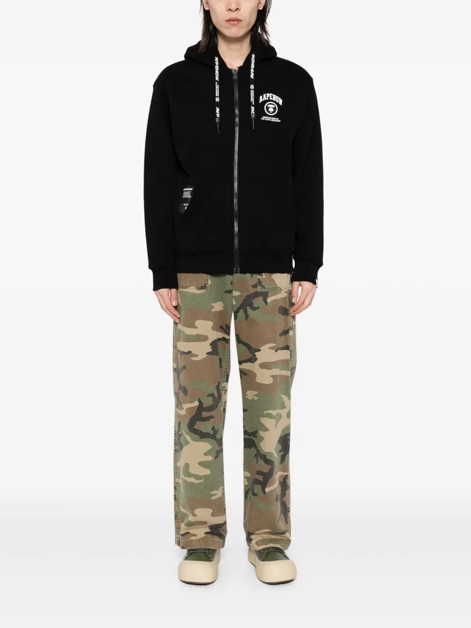 logo-patch hooded jacket