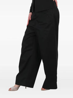 low-crotch wide-leg trousers