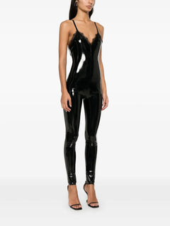 x Lia Aram patent jumpsuit