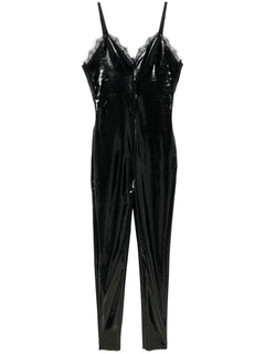 x Lia Aram patent jumpsuit