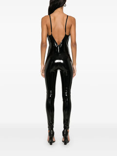 x Lia Aram patent jumpsuit