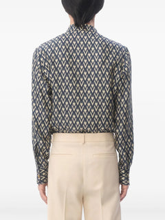 Toute La V-print silk shirt