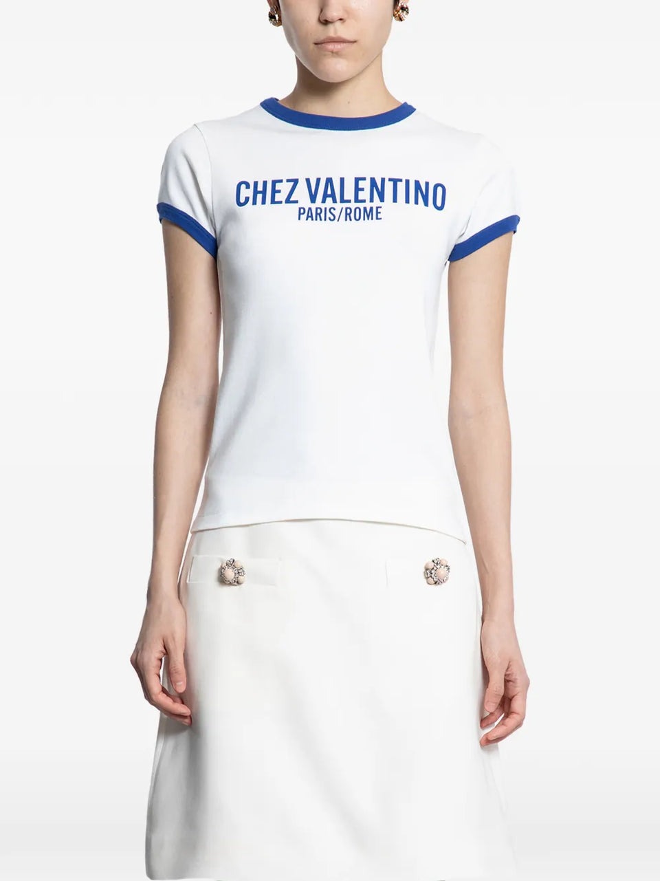 Chez Valentino-print T-Shirt