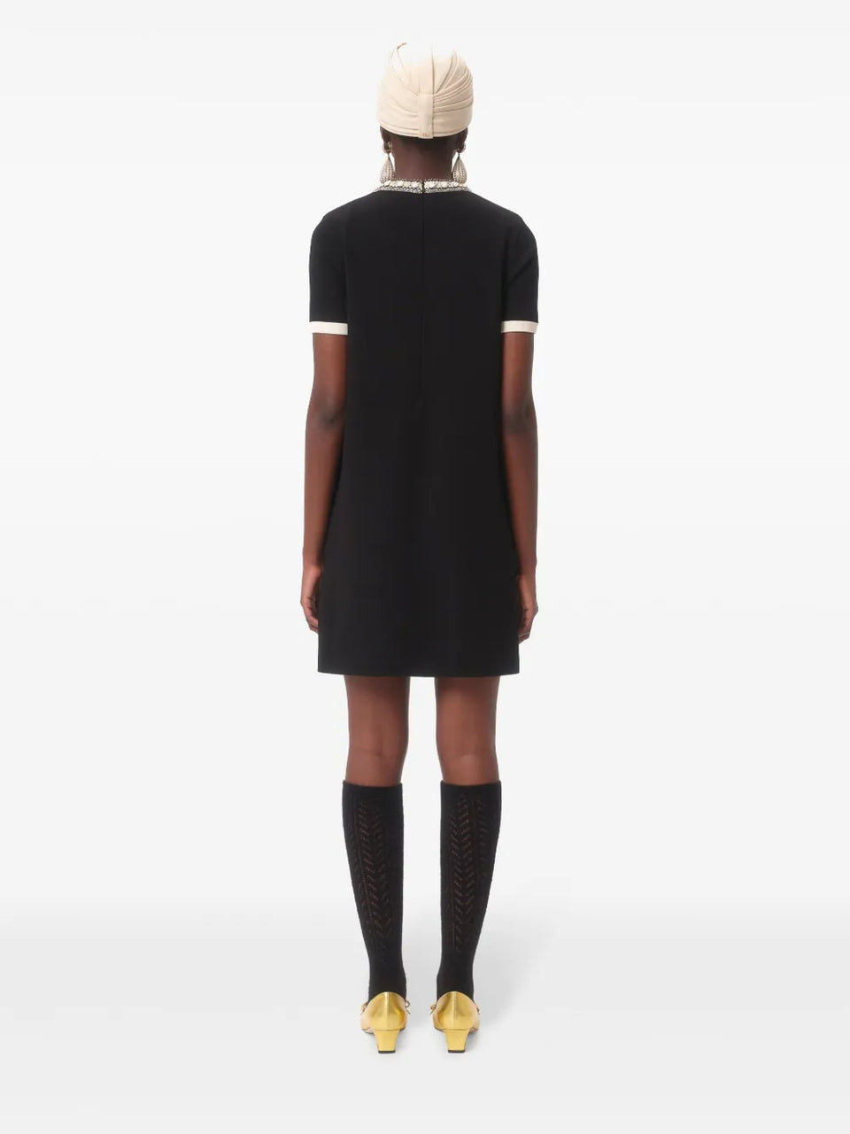 embroidered mini dress