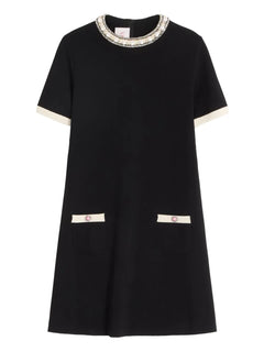 embroidered mini dress