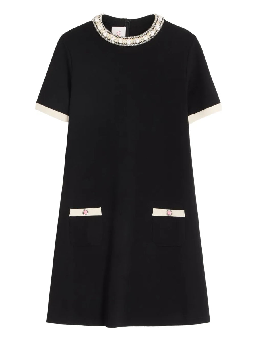 embroidered mini dress