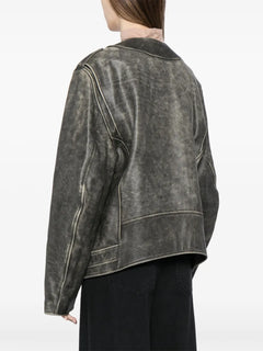 leather Brown biker jacket