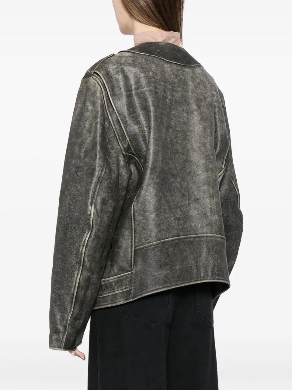 leather Brown biker jacket