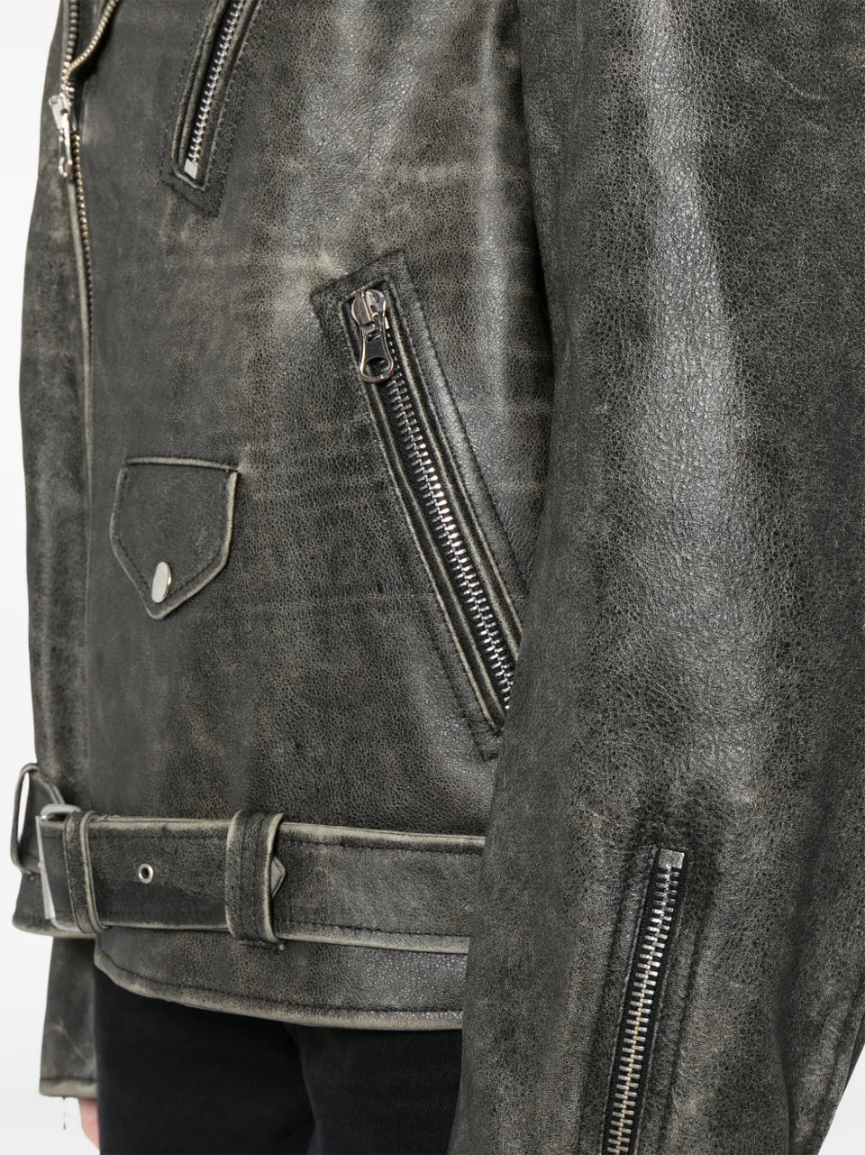 leather Brown biker jacket