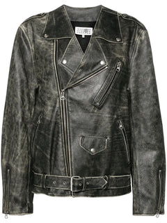 leather Brown biker jacket