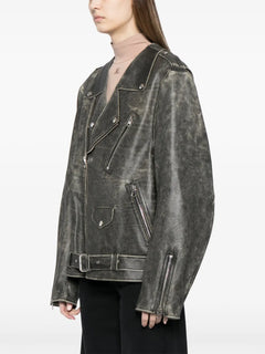leather Brown biker jacket