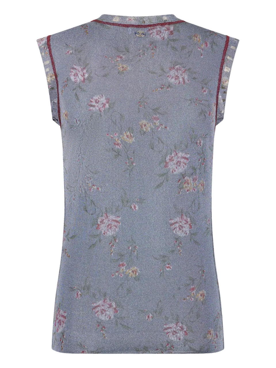 floral-print tank top