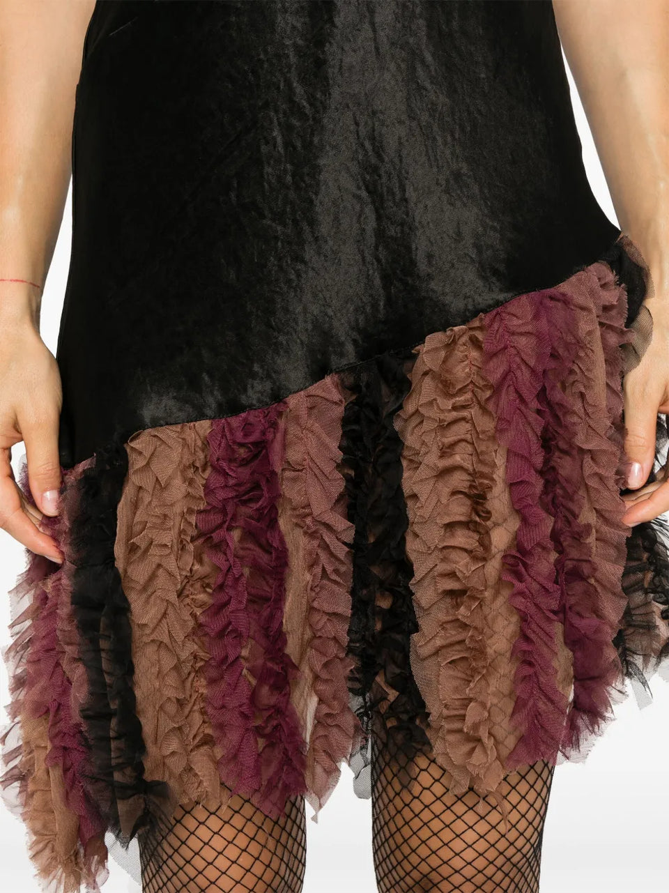 chiffon-detail slip dress