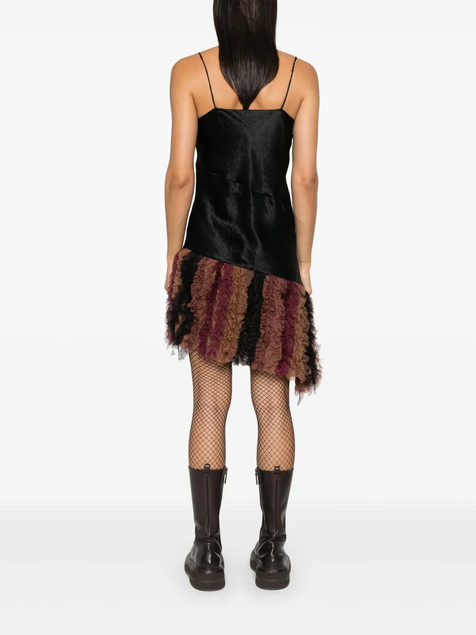 chiffon-detail slip dress