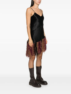 chiffon-detail slip dress