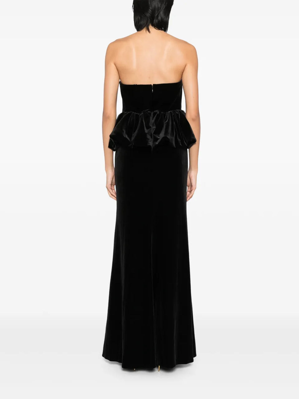 Velvet Peplum maxi dress