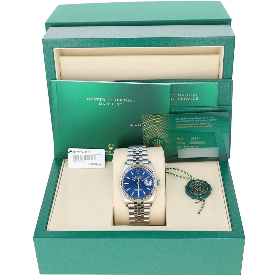 Rolex | Datejust | 126234 | Steel | 36 x 44 mm | Steel | Blue | Automatic