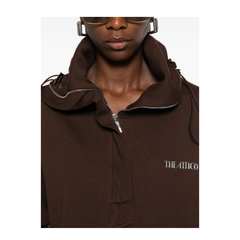 Brown Cotton Anorak Sweatshirt