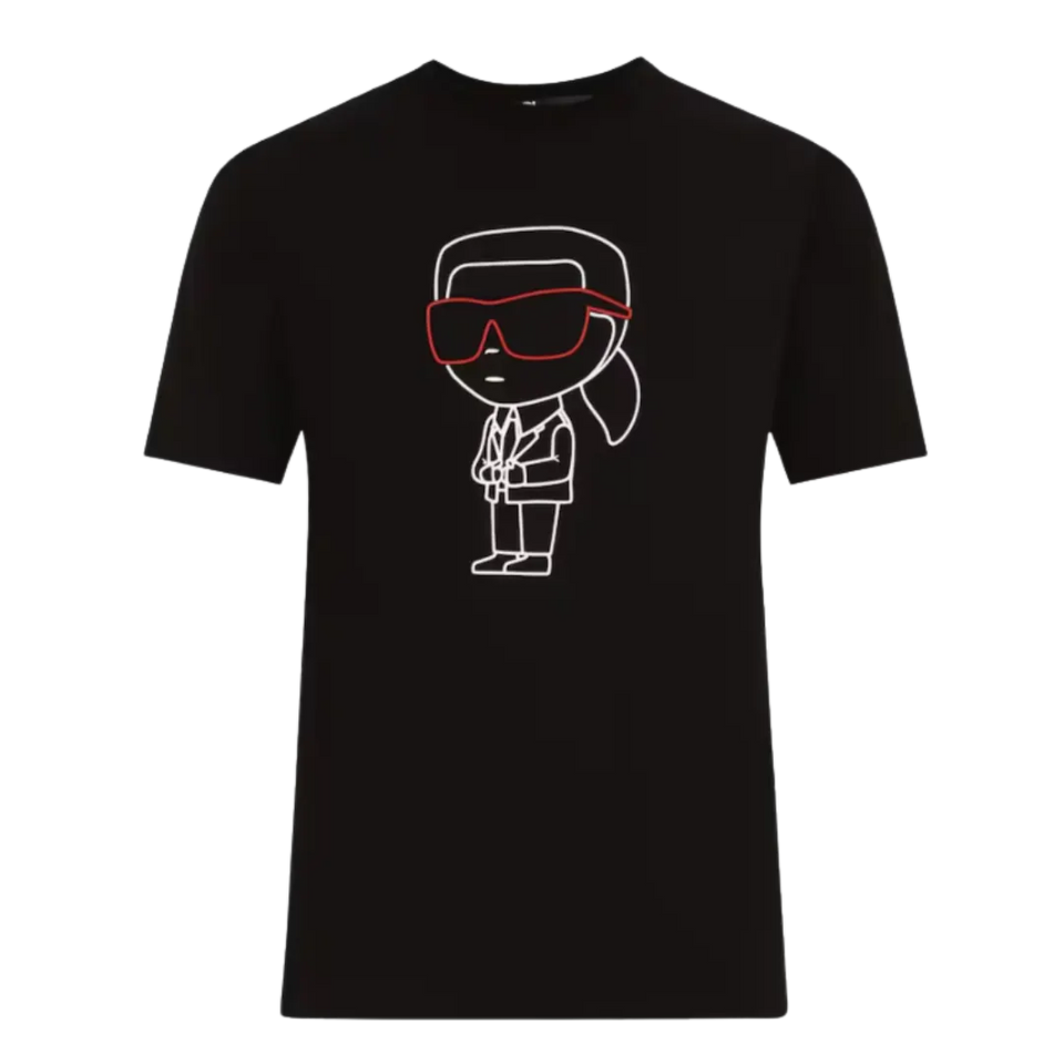 Karl Lagerfeld Men Black Printed Round T-Shirts