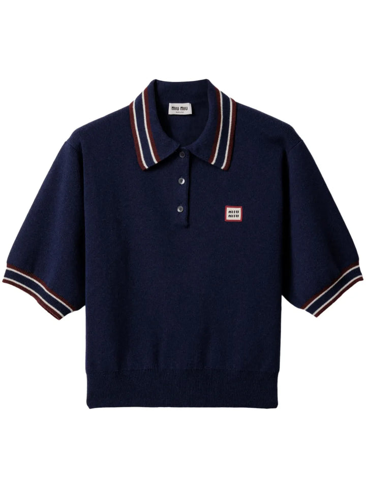 logo-patch polo sweater