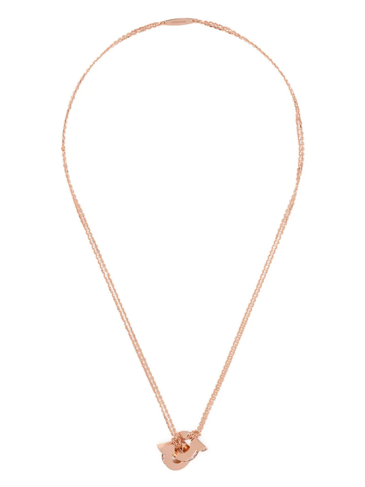 Double Gancini pendant necklace