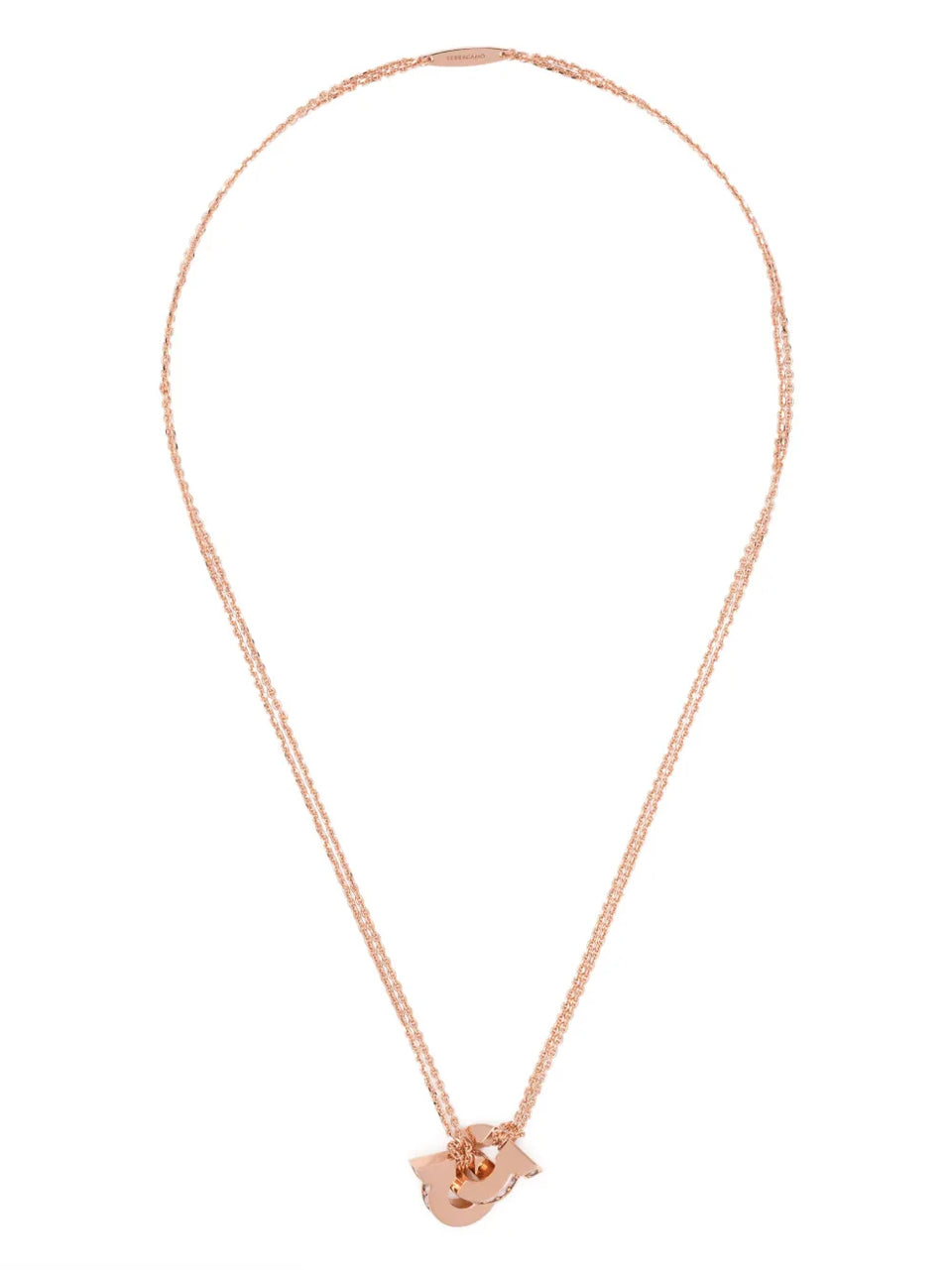 Double Gancini pendant necklace