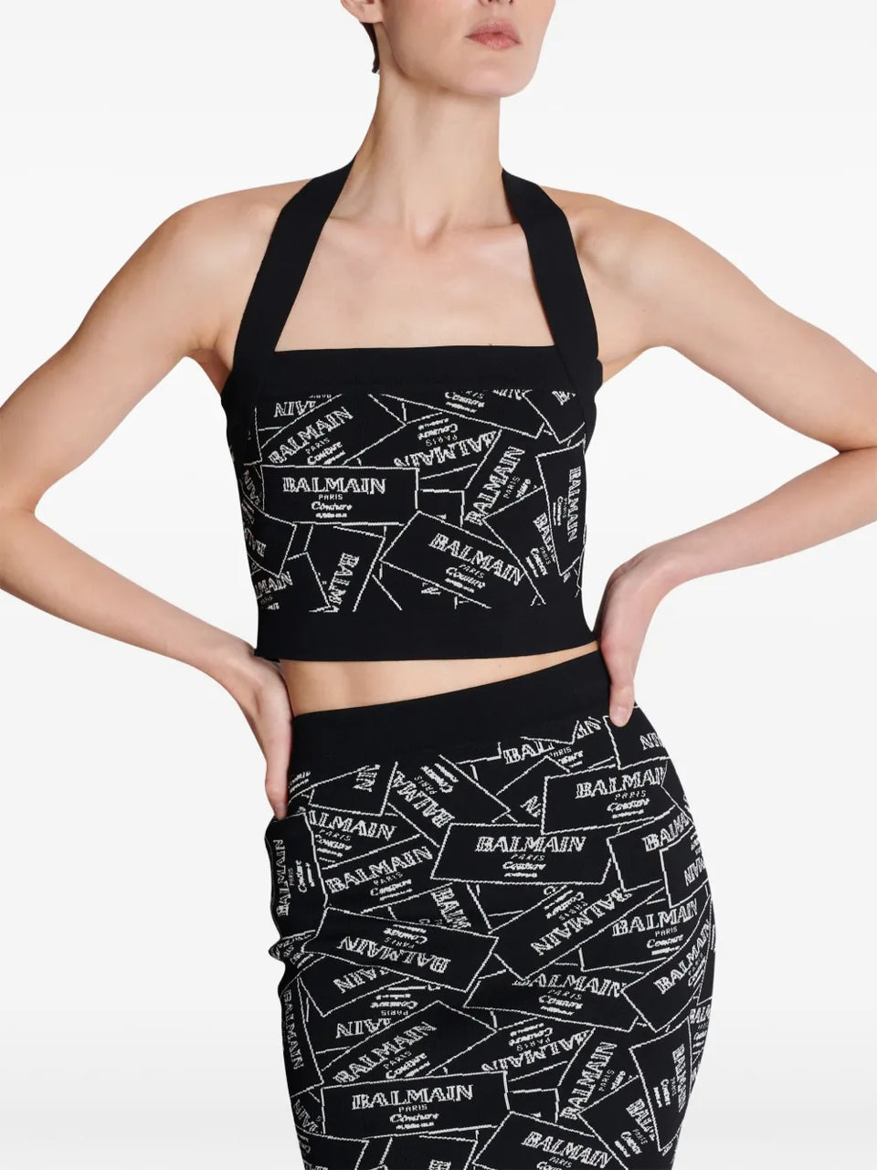 label-motif halterneck top