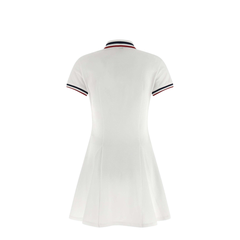 Striped Polo MIni Dress - White