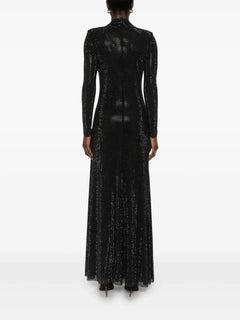 rhinestone mesh maxi dress