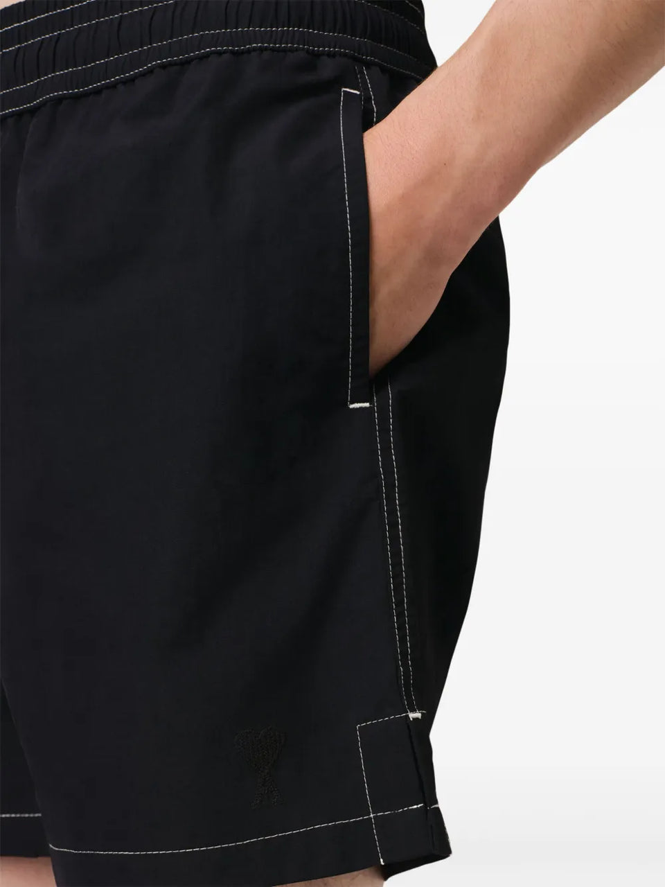Ami de Coeur contrast-stitching swim shorts