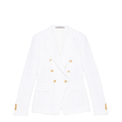 Cotton Single-Breasted Jacket - White