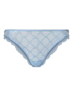 frayed lace thong