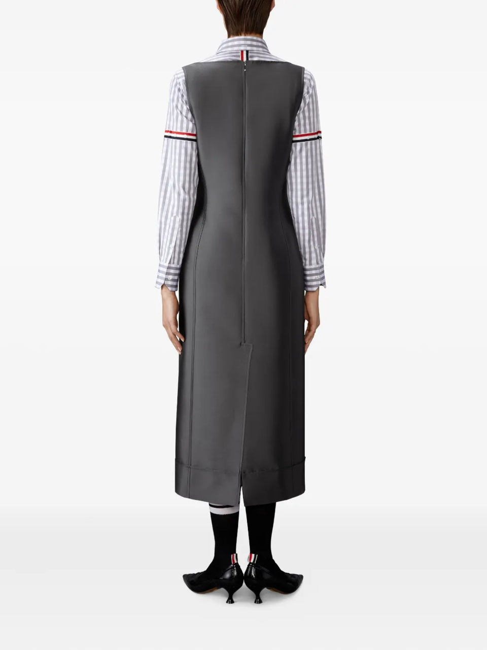 square-neck patch-pocket dress