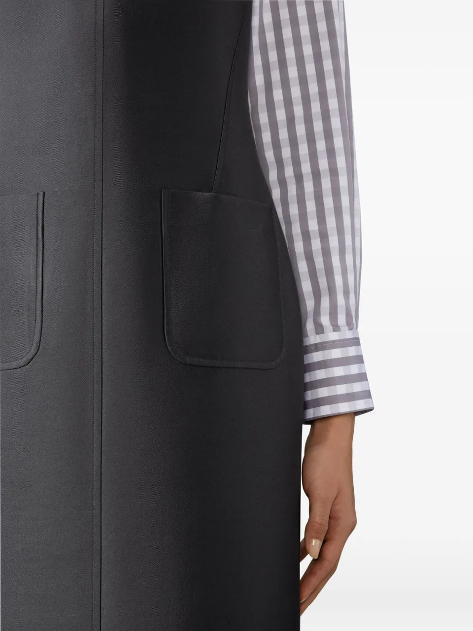 square-neck patch-pocket dress