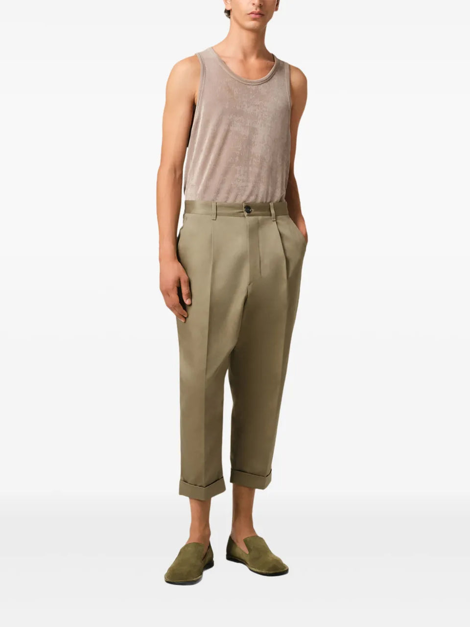 tapered-leg trousers