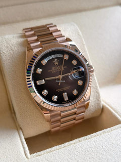 Rolex | Day-Date | 128235-0038 | Rose gold | 36 x 43 mm | Rose gold | Brown | Automatic