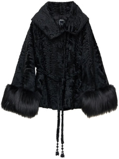 fur-trim cuff jacket