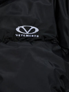 logo-embroidered puffer jacket