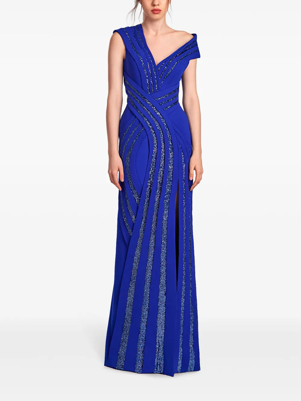 pleated gown