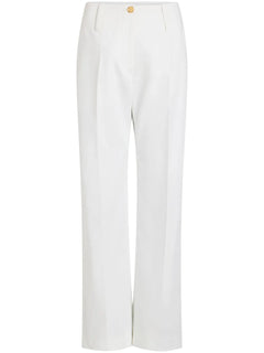 wide-waistband gabardine trousers